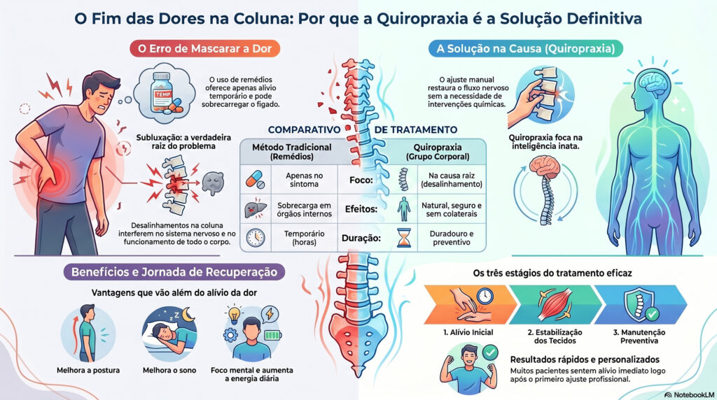 O ERRO COMUM QUE DESTROI SUA COLUNA E COMO A QUIROPRAXIA RESOLVE SEM REMEDIOS